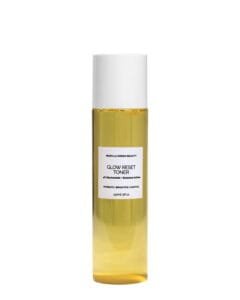 Studio photograph of Marula Green Beauty Glow Reset Toner 150ml bottle isolated on a solid white background.