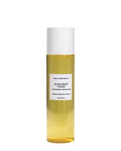 Studio photograph of Marula Green Beauty Glow Reset Toner 150ml bottle isolated on a solid white background.