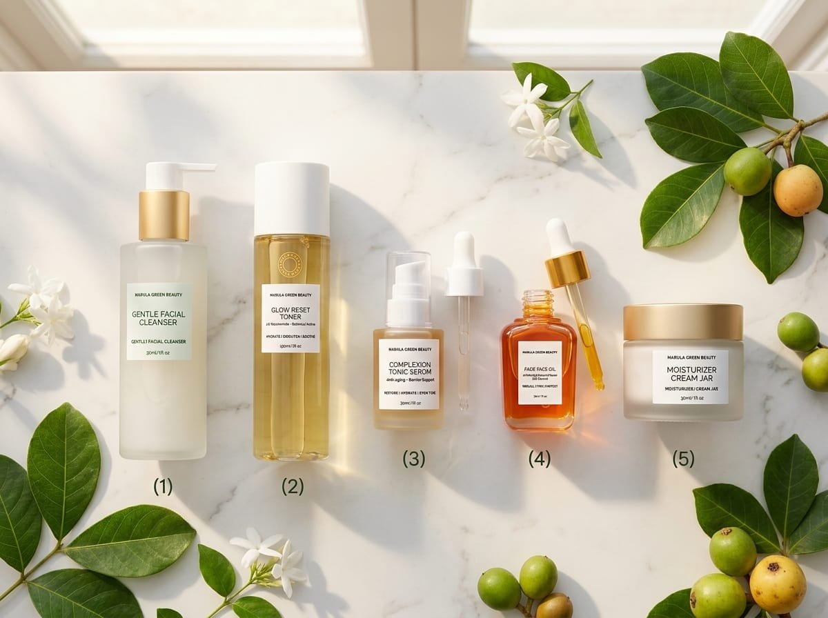 Complete step-by-step skincare routine designed around the principle of applying products from lightest consistency to heaviest formula